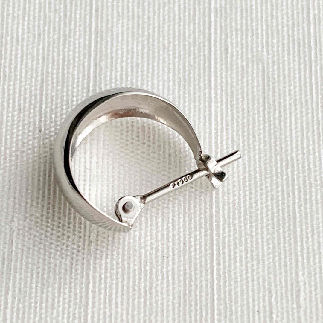プラチナ【5×10mm 月甲フープピアス】pt900刻印入 ペア 日本製 新品！