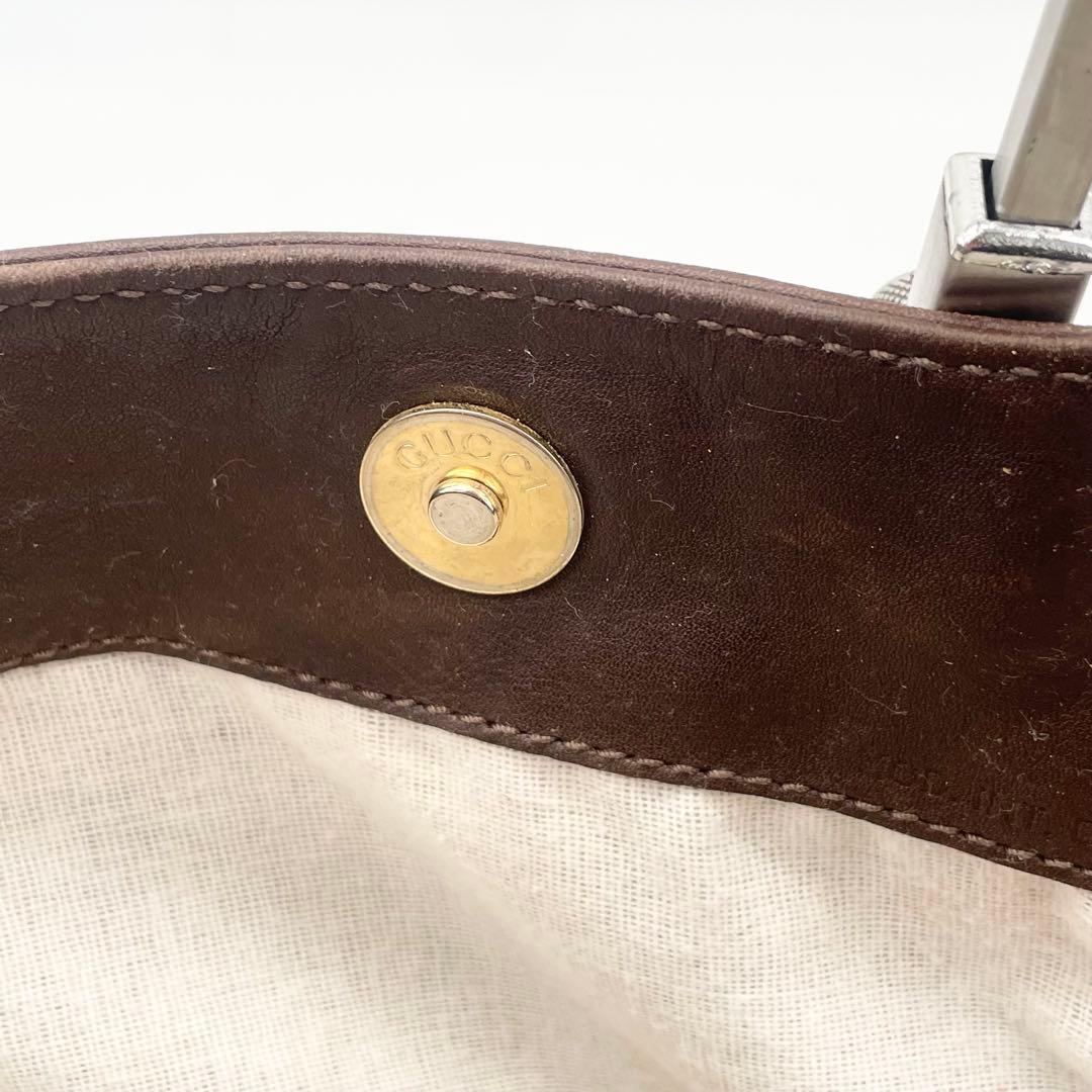 GUCCバンブー　2way ショルダーバッグ　ハンドバッグ　レザー　ブラウン