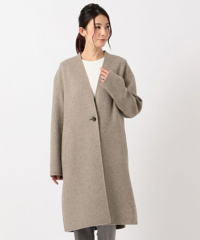 未使用　23区 ウールリバーツイルノーカラーコート