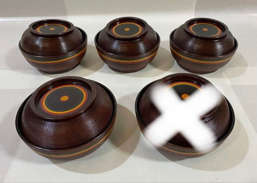 漆器椀　讃岐塗り　4個