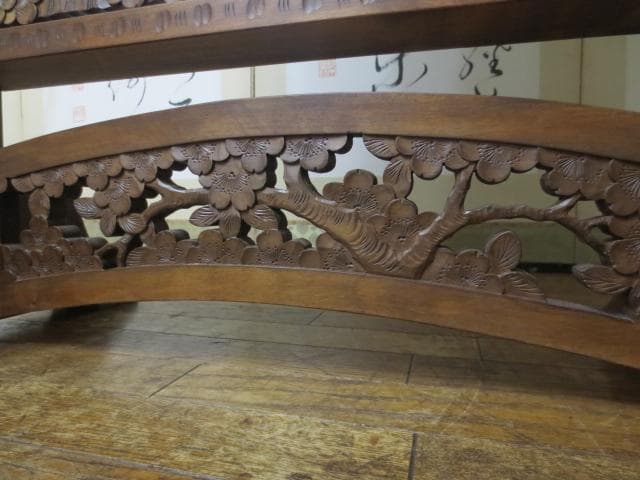 伝統工芸 軽井沢彫り 桜 彫刻 姿見 定価35万円/ミラー/鏡台/鏡