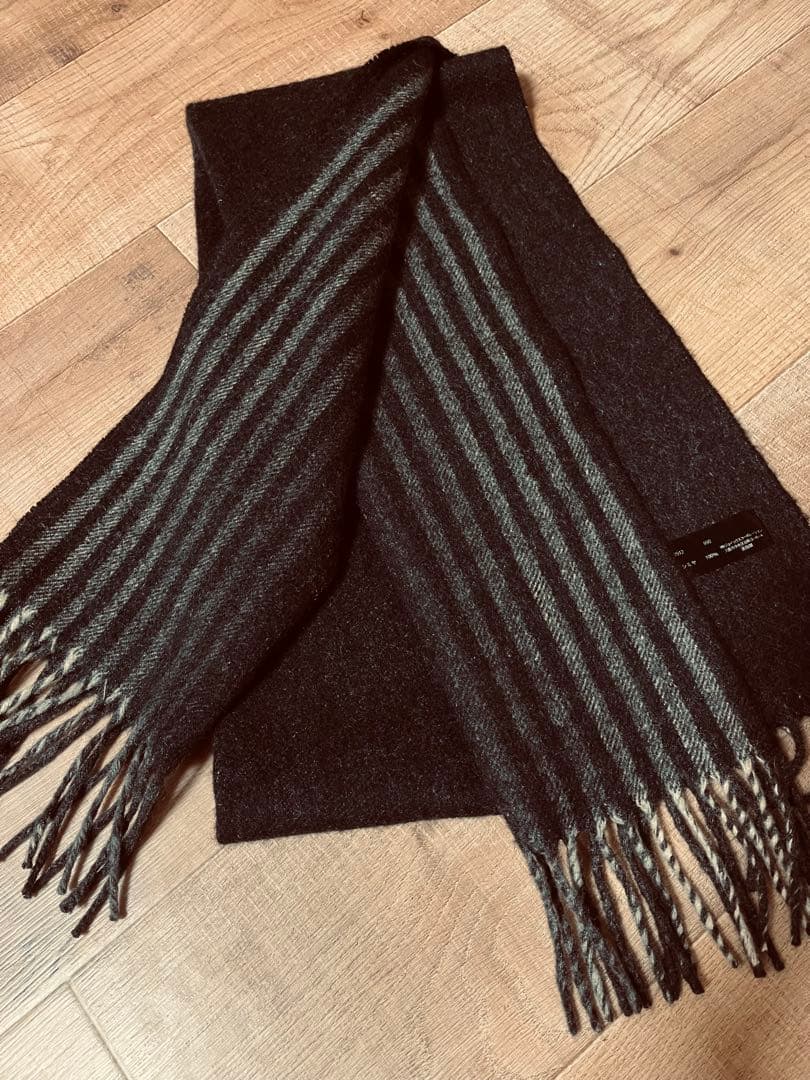 美品【Paul Smith】英国製 カシミヤ100%マフラー ブラック