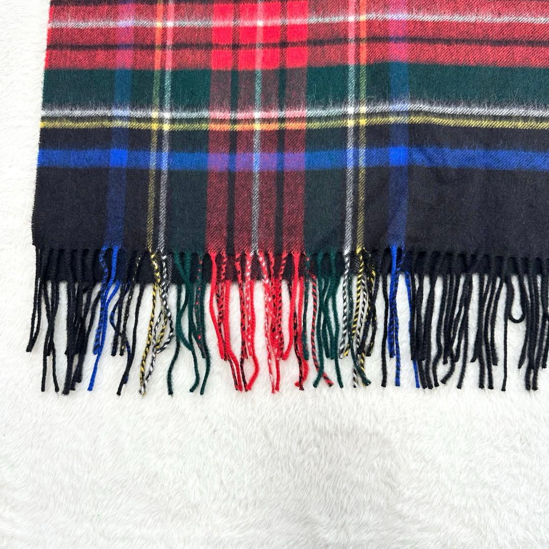 美品✨ジョンストンズ 大判 ストール カシミヤ ブラックスチュワート