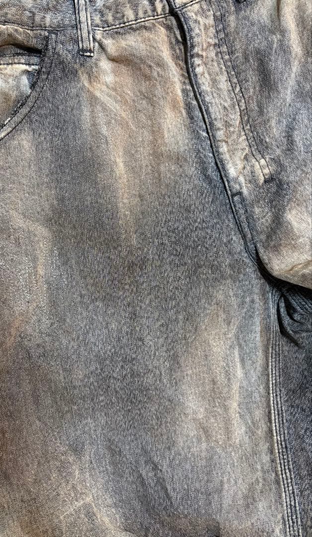 パンツ ancellm BLACK HEATHER PAINTER PANTS (1)