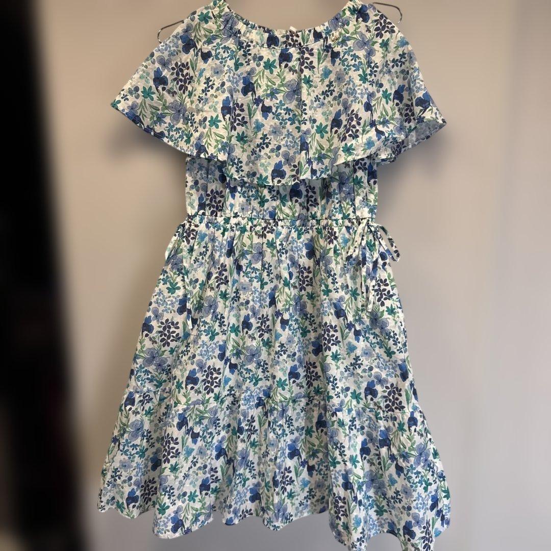 ケイトスペード　ガールズ ラブリーガーデンラッフルカラーワンピース　160 新品