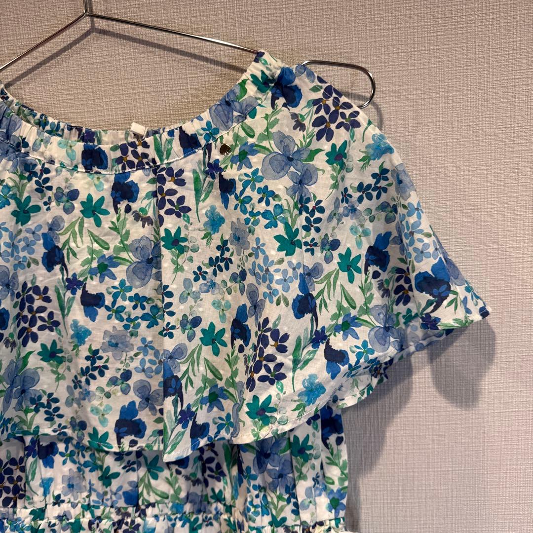 ケイトスペード　ガールズ ラブリーガーデンラッフルカラーワンピース　160 新品