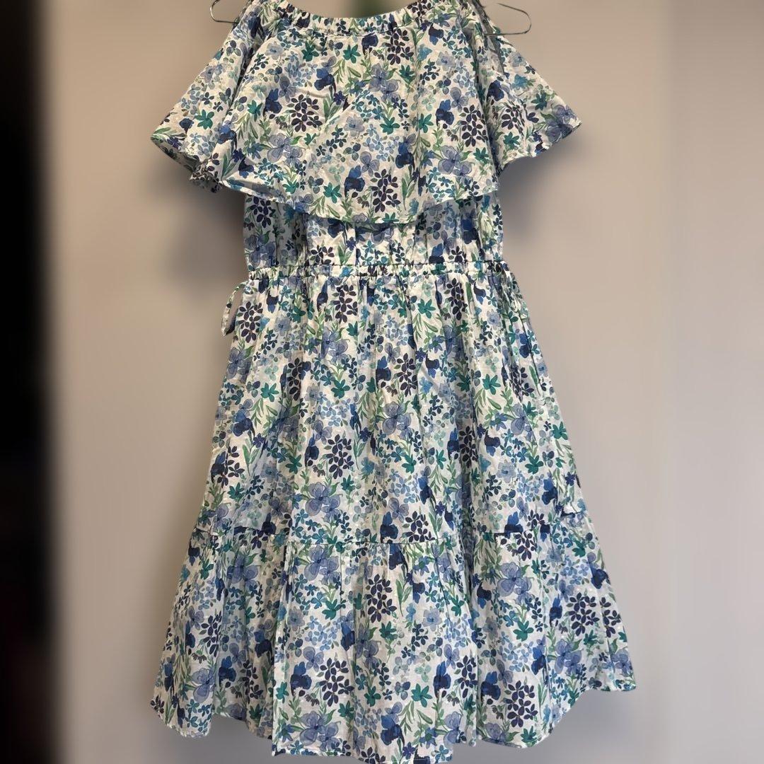 ケイトスペード　ガールズ ラブリーガーデンラッフルカラーワンピース　160 新品