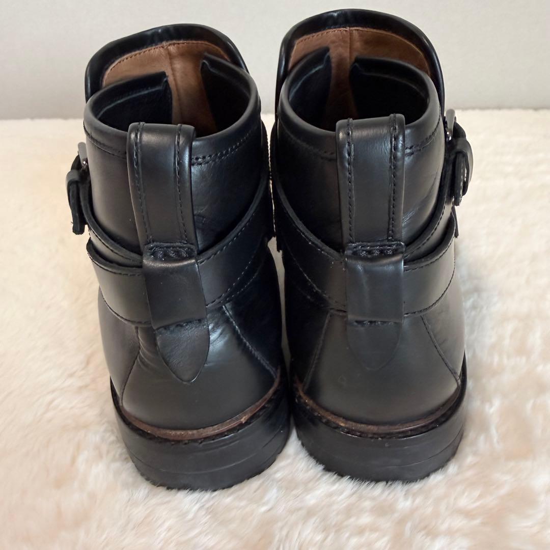 COACH コーチ メンズ ブーツ 27cm ブラック レザー ベルトブーツ