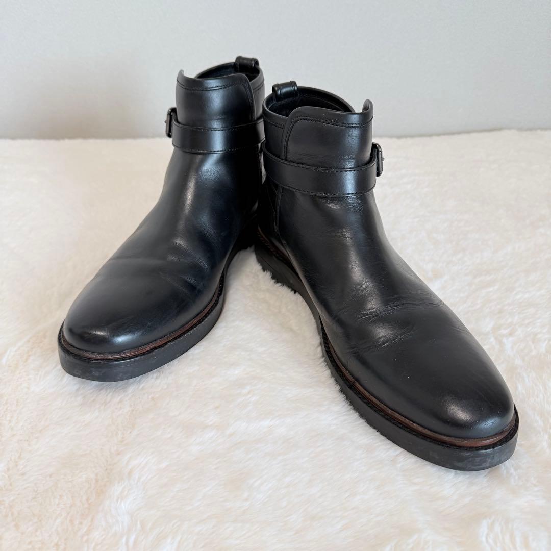 COACH コーチ メンズ ブーツ 27cm ブラック レザー ベルトブーツ