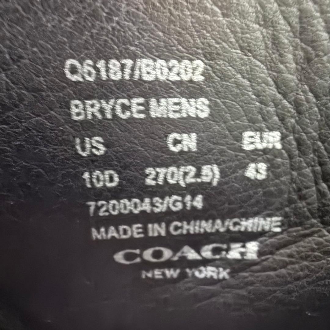 COACH コーチ メンズ ブーツ 27cm ブラック レザー ベルトブーツ