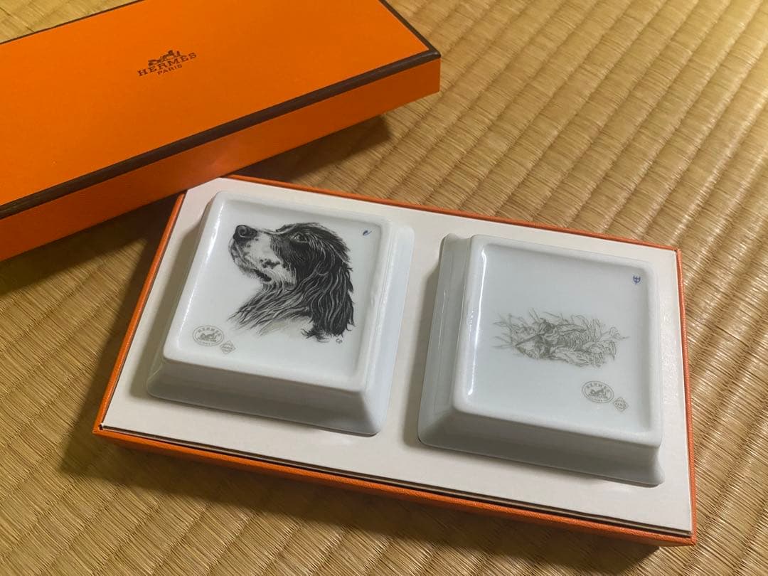 HERMES エルメス ドッグ 犬 トレイセット お皿 食器 テーブルウェア