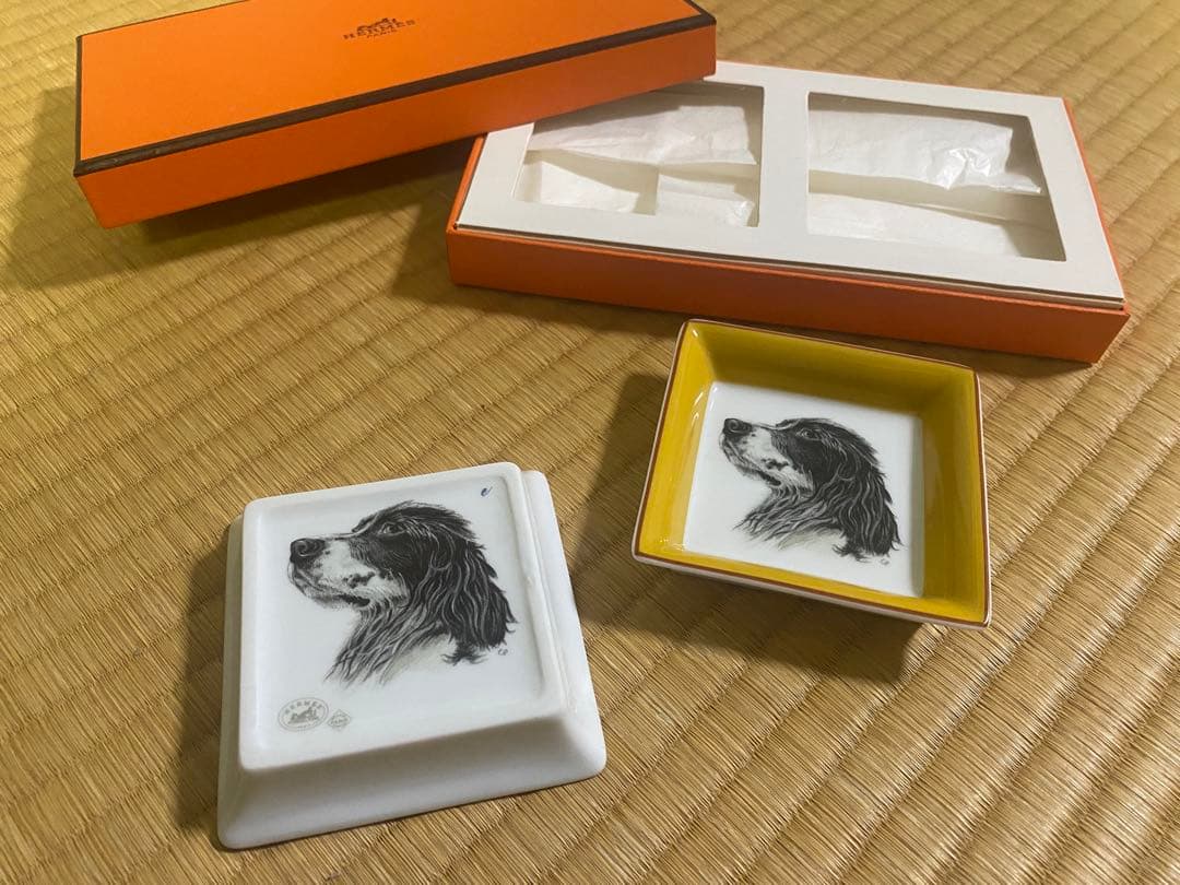 HERMES エルメス ドッグ 犬 トレイセット お皿 食器 テーブルウェア