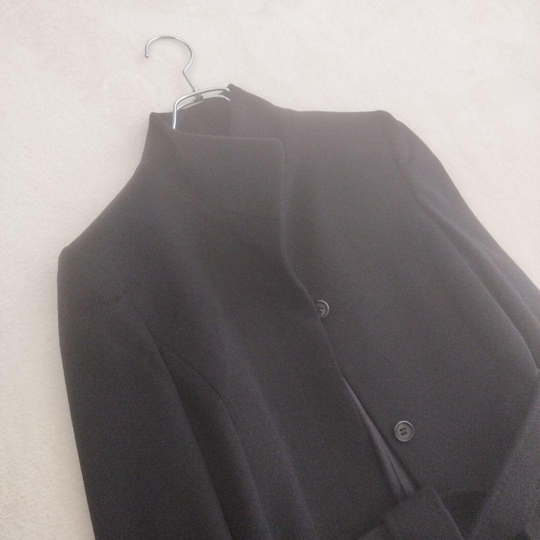 アナイ　カシミヤ100%　ロングコート　ベルト付　ベルテッド　ブラック　黒　比翼