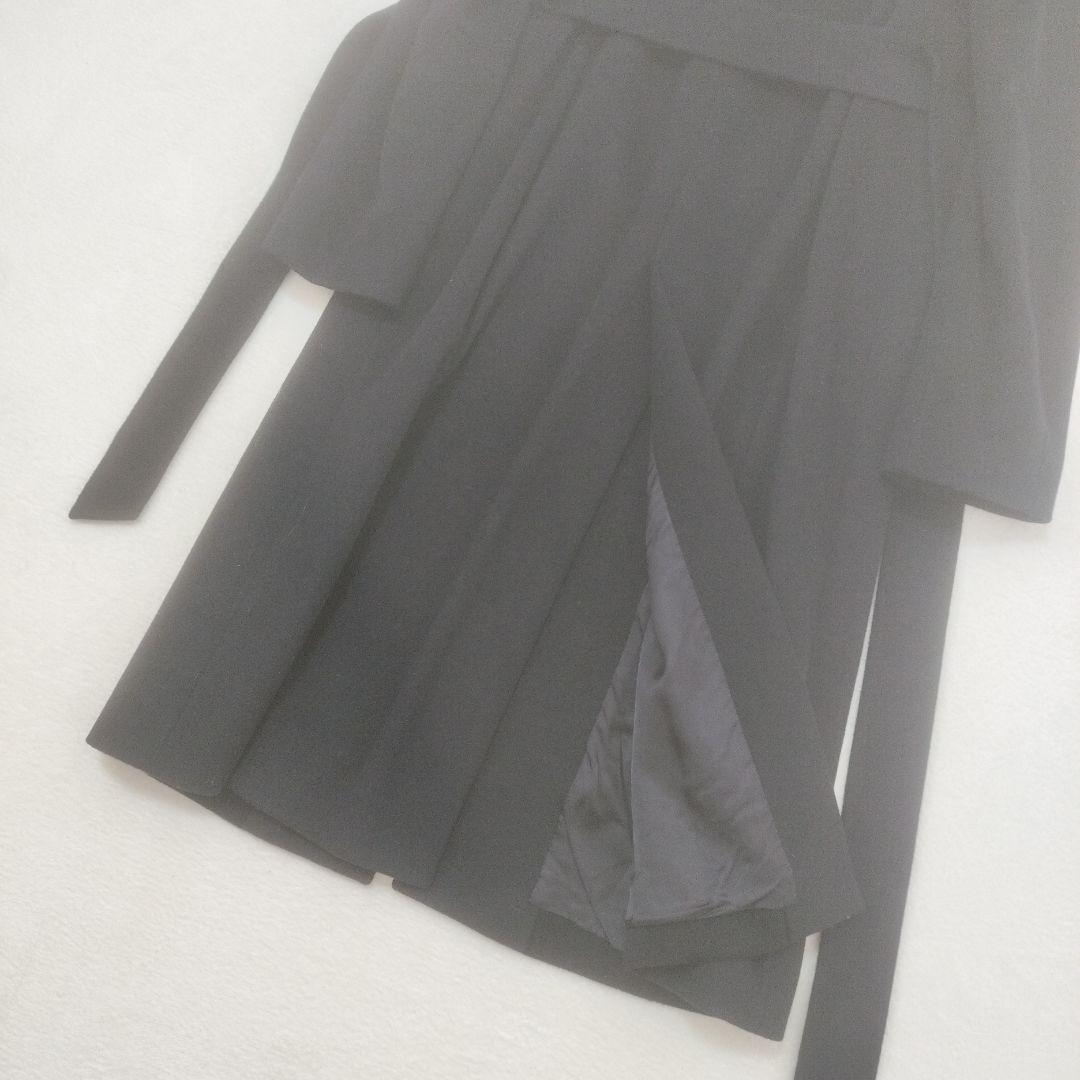 アナイ　カシミヤ100%　ロングコート　ベルト付　ベルテッド　ブラック　黒　比翼