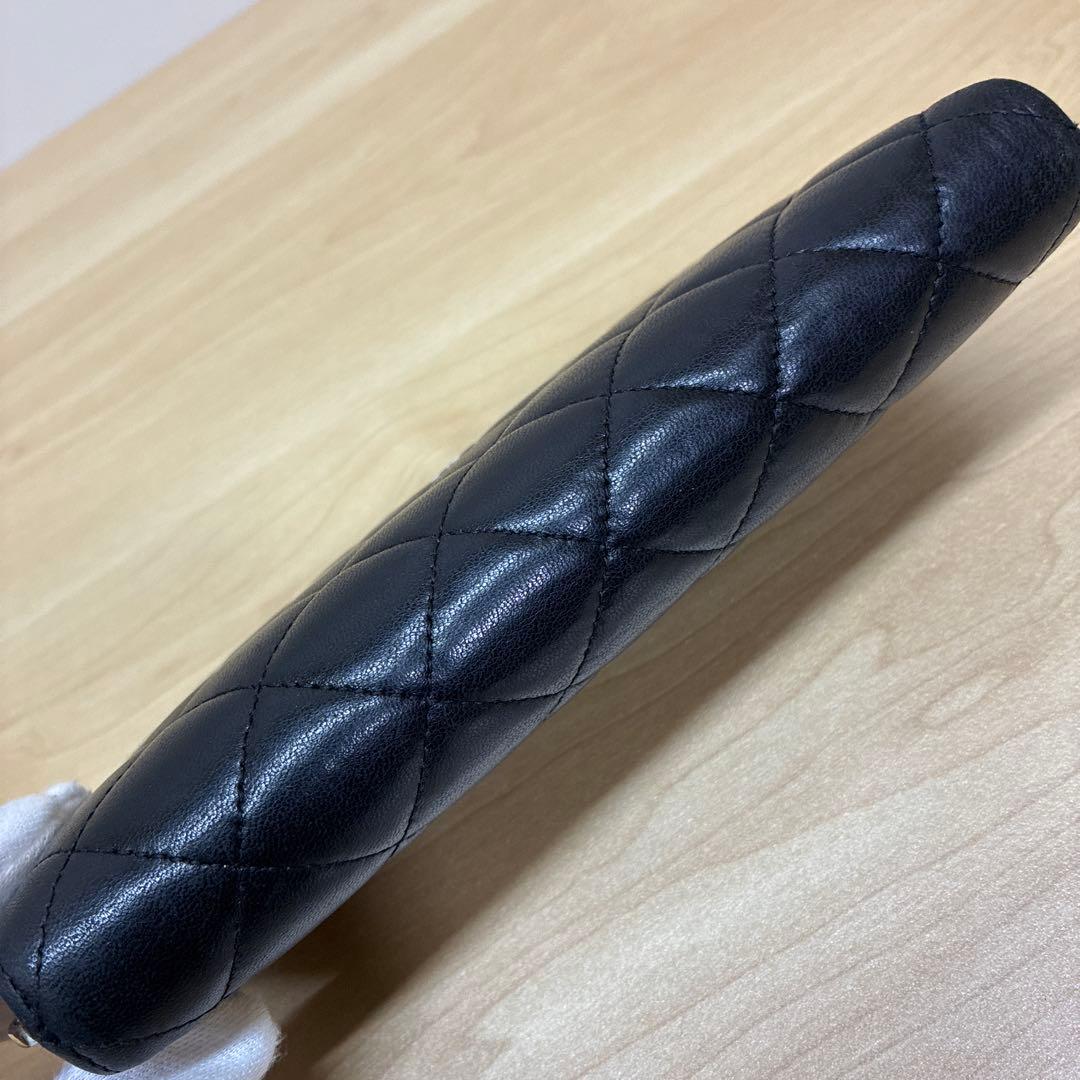 CHANEL シャネル　長財布　マトラッセ　ラムスキン　ココマーク　ブラック