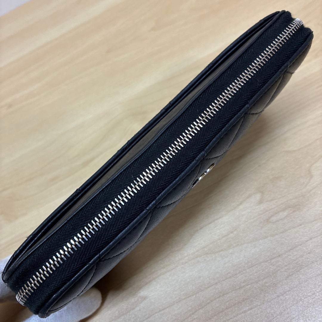 CHANEL シャネル　長財布　マトラッセ　ラムスキン　ココマーク　ブラック