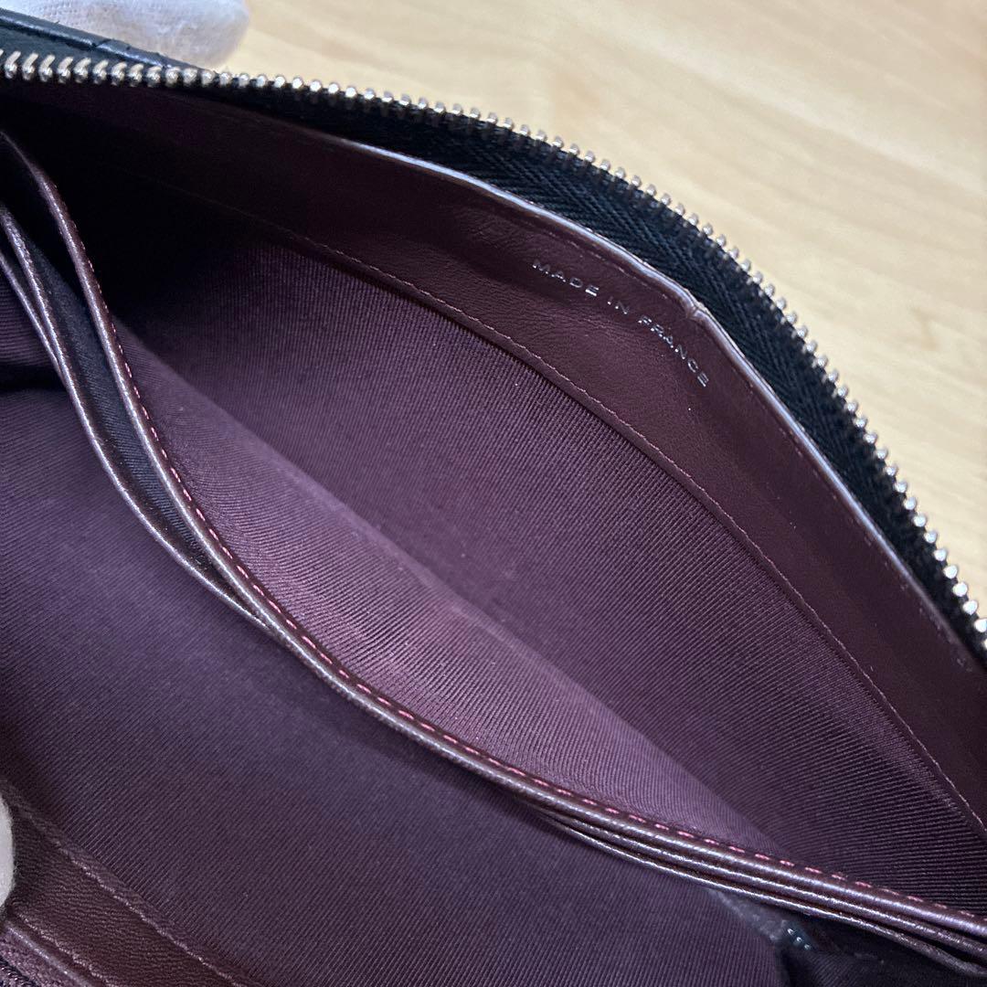 CHANEL シャネル　長財布　マトラッセ　ラムスキン　ココマーク　ブラック