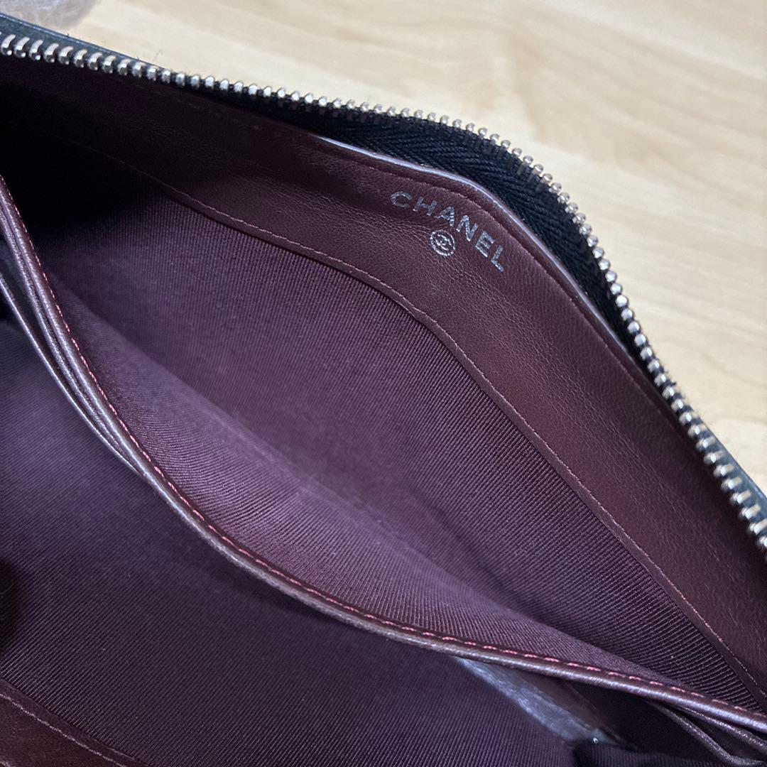 CHANEL シャネル　長財布　マトラッセ　ラムスキン　ココマーク　ブラック