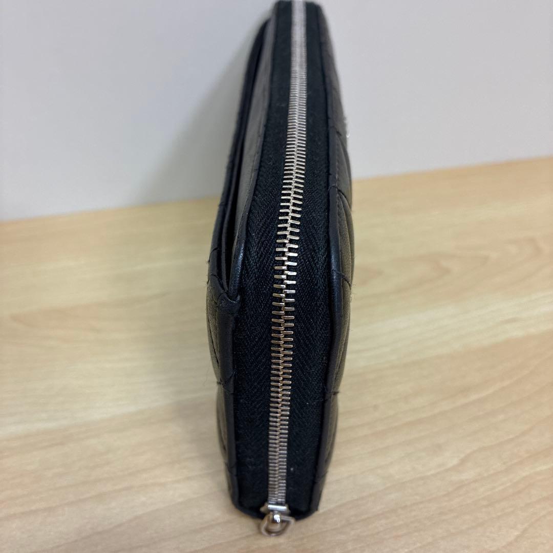 CHANEL シャネル　長財布　マトラッセ　ラムスキン　ココマーク　ブラック