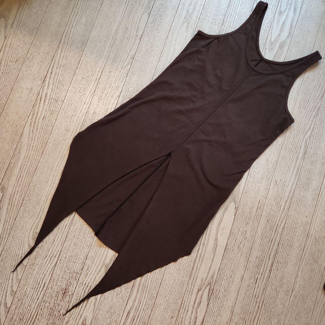 ☆彡リックオウエンス スラブ ダークブラウンロングカットソータンクトップS