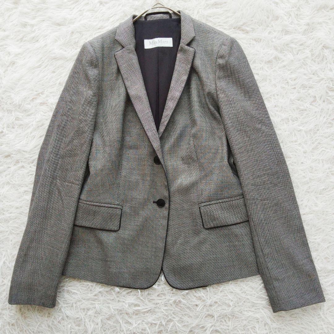 大きいサイズ❉ マックスマーラ テーラードジャケット 白タグ ウールシルク 44