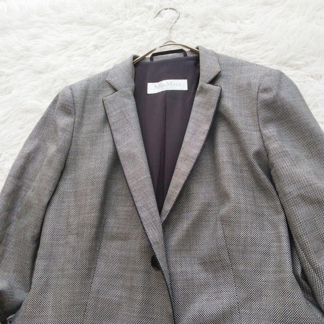大きいサイズ❉ マックスマーラ テーラードジャケット 白タグ ウールシルク 44