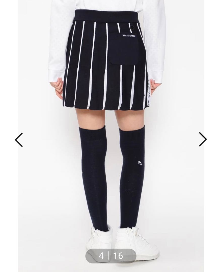 パーリーゲイツ　セットアップ　ストライプ　ネイビー