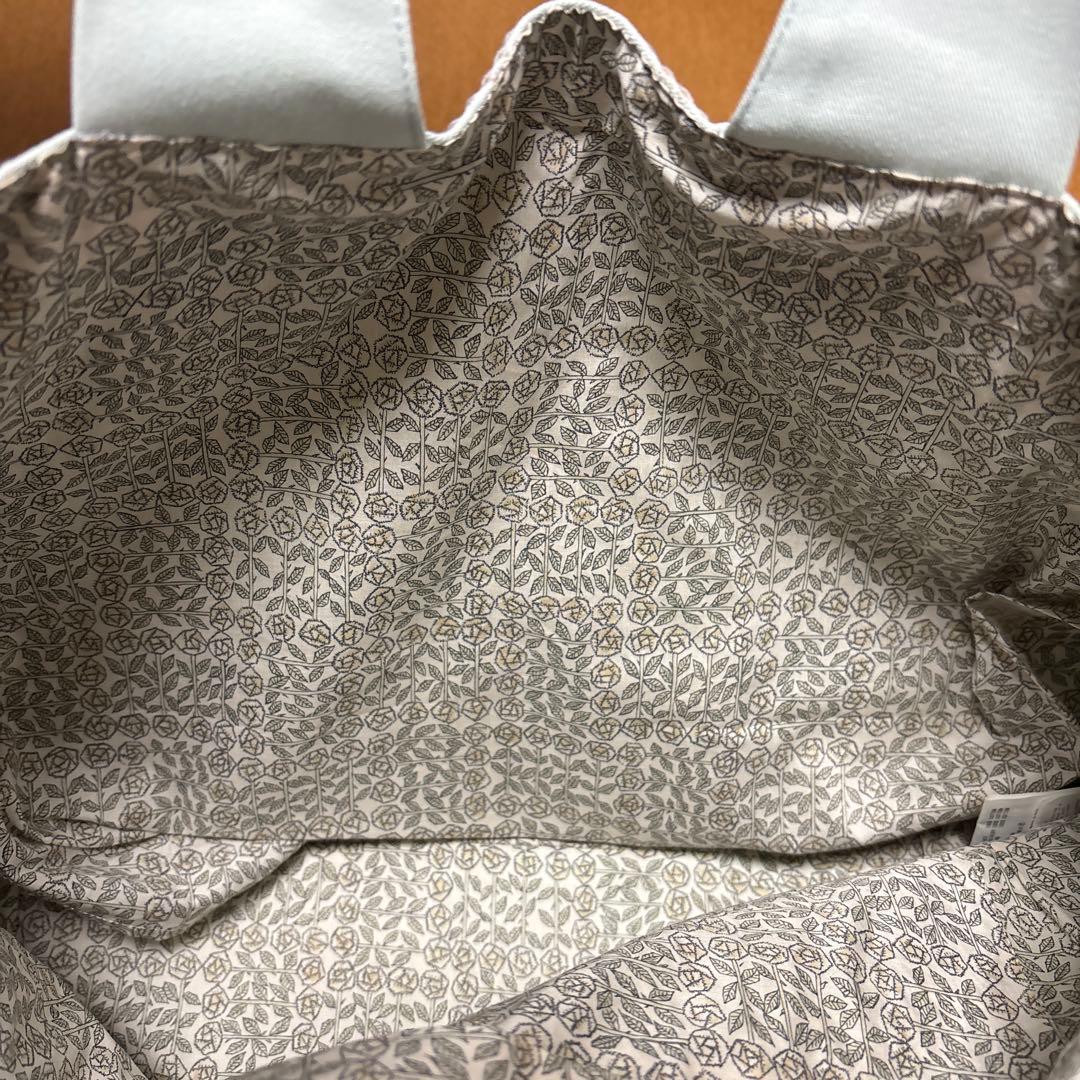 ミナペルホネ　パニーニバック　タンバリン　ライトブルー✖️ベージュ