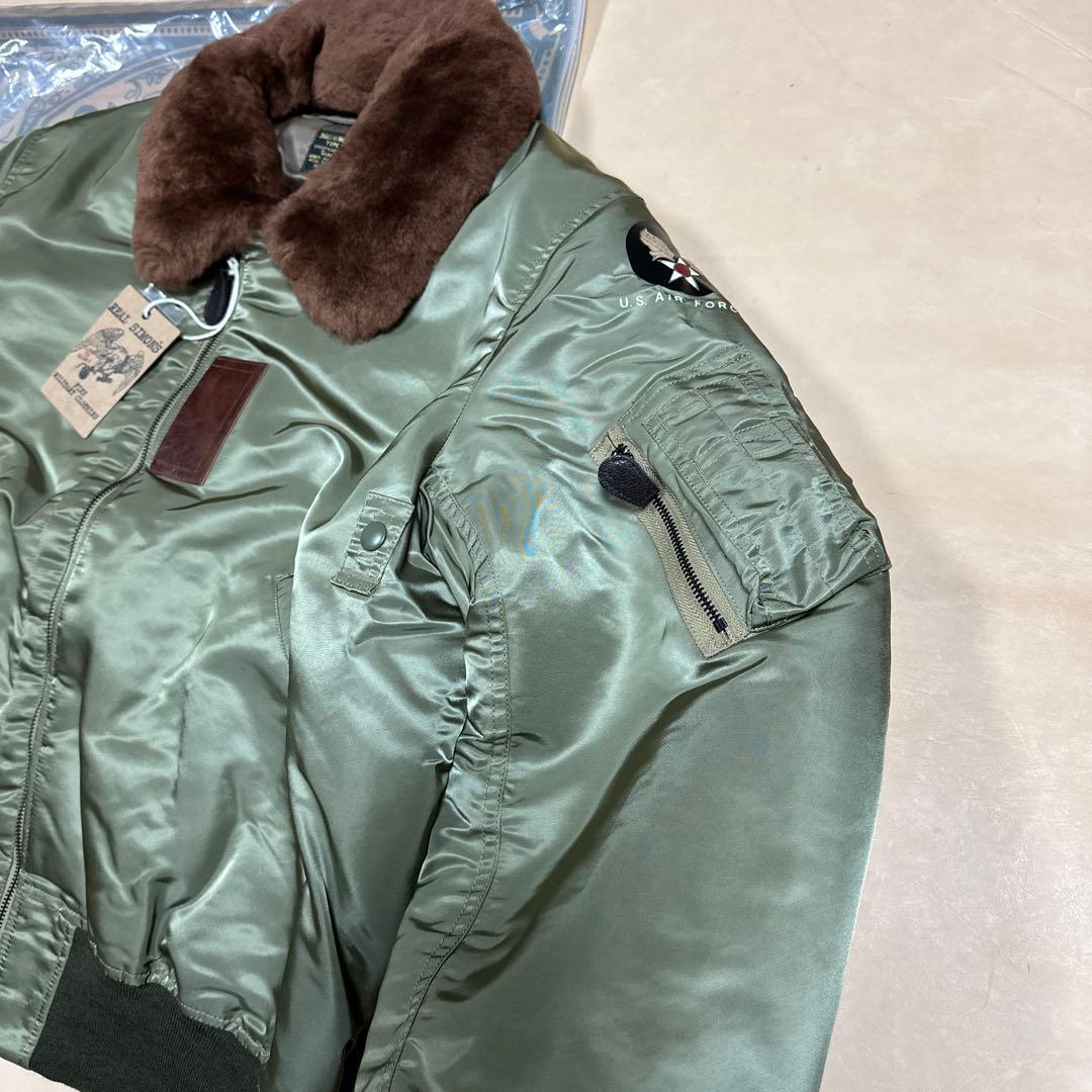 44 3LサイズB-15B 初期型復刻ムートン襟高密度ナイロン ウールリブ