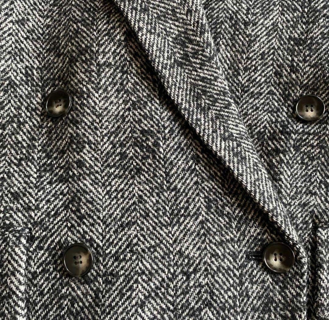 SACRA サクラ WOOL SILK HERRIGBONE SHORTCOAT
