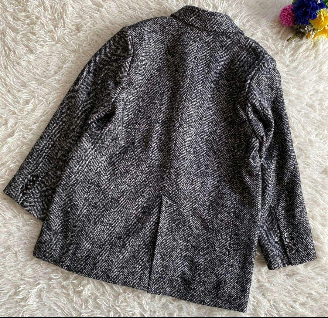 SACRA サクラ WOOL SILK HERRIGBONE SHORTCOAT