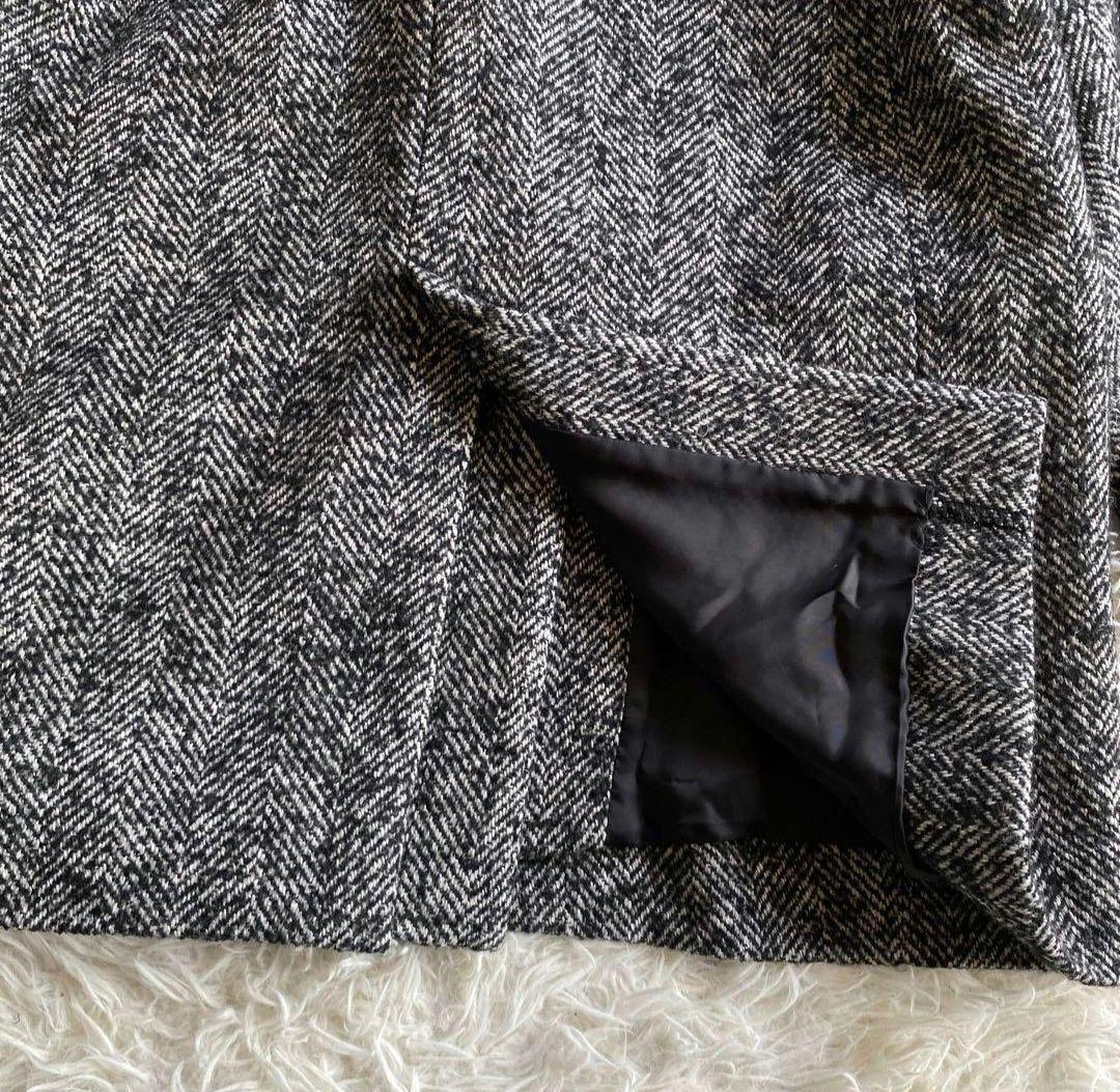 SACRA サクラ WOOL SILK HERRIGBONE SHORTCOAT