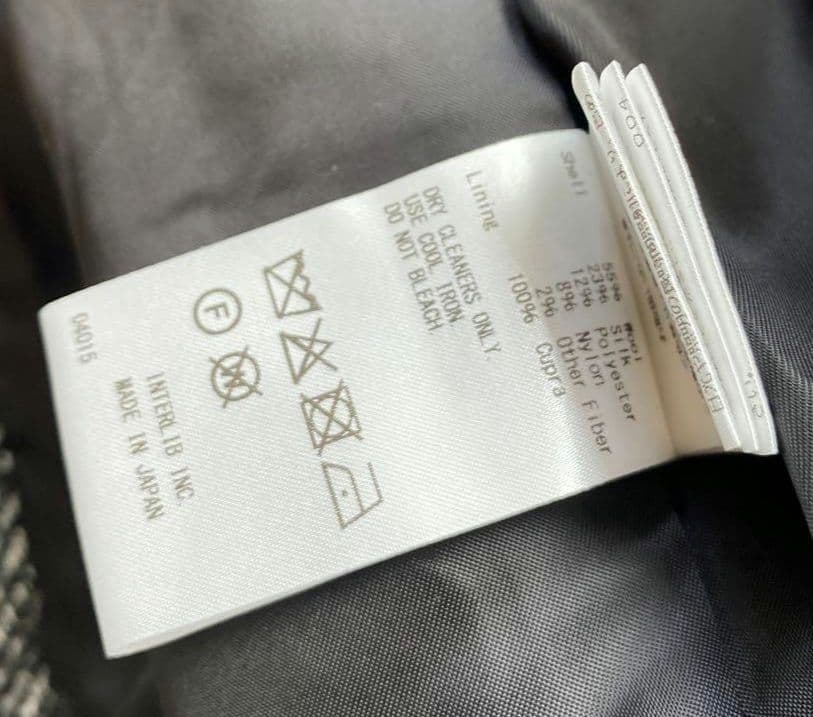 SACRA サクラ WOOL SILK HERRIGBONE SHORTCOAT