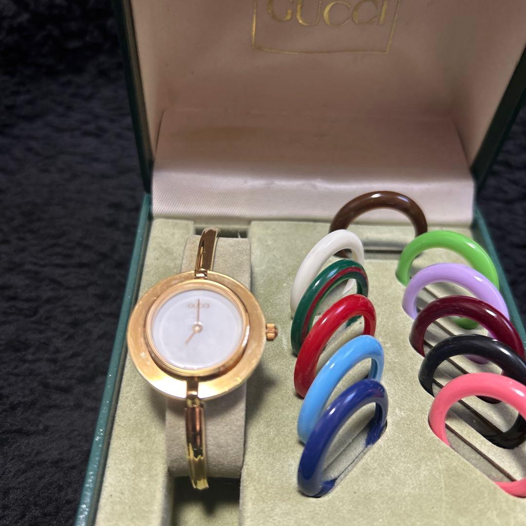グッチ チェンジベゼル11色 ゴールド レディース 腕時計