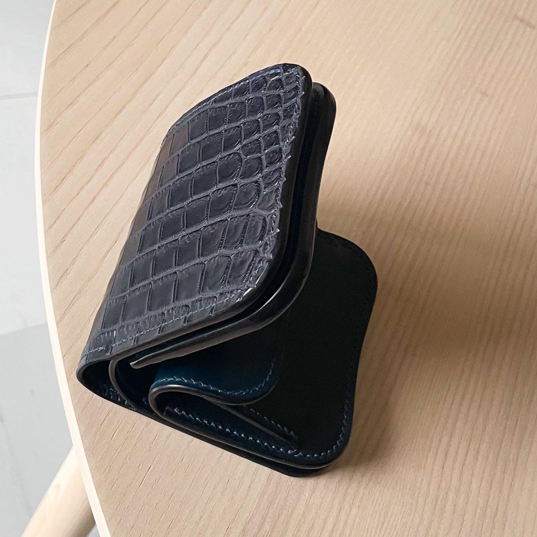 【セール】 2つ折り財布 ホーウィンシェルコードバン クロコダイル ポロサス