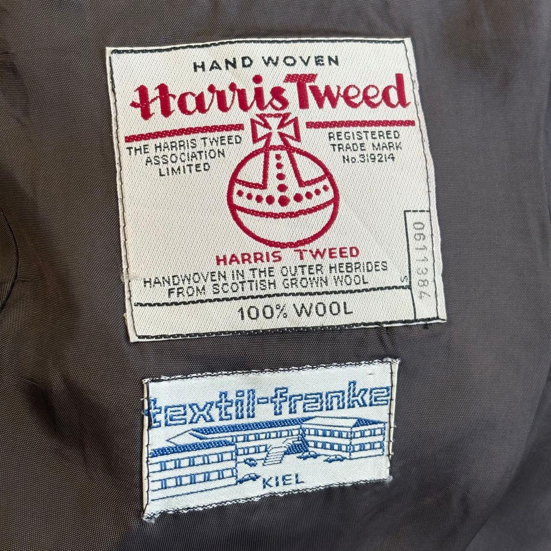 ハリスツイード ツイード テーラードジャケット ヘリンボーン くるみボタン
