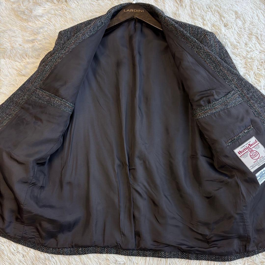 ハリスツイード ツイード テーラードジャケット ヘリンボーン くるみボタン