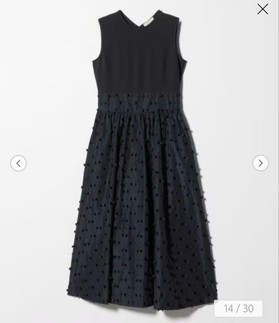 美品 2024 リボン カットジャガード コンビ ワンピース ウォッシャブル