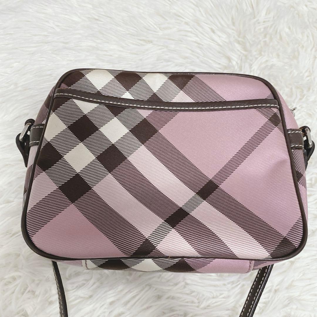 希少 美品 バーバリーブルーレーベル メガノバチェック ショルダーバッグ ピンク