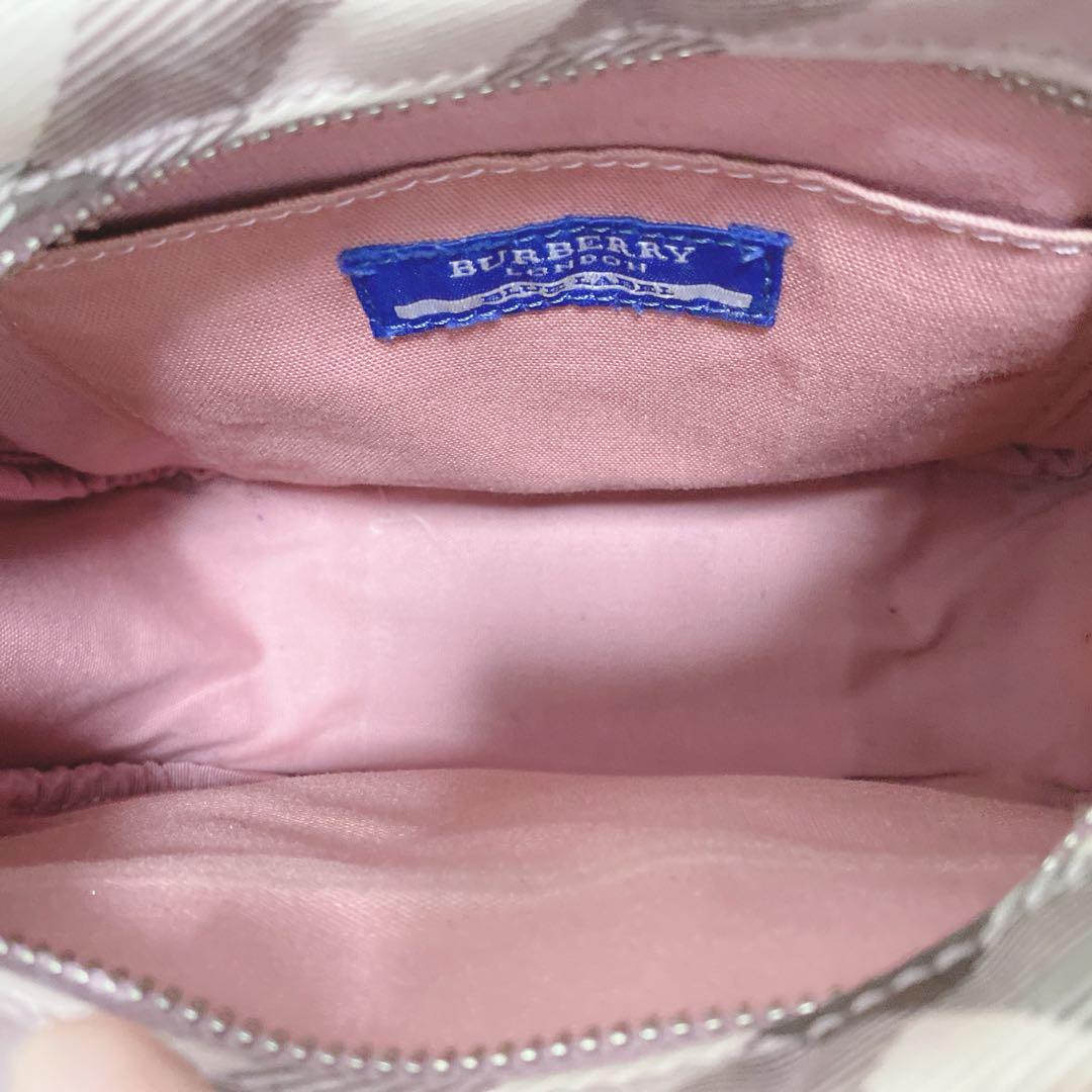 希少 美品 バーバリーブルーレーベル メガノバチェック ショルダーバッグ ピンク