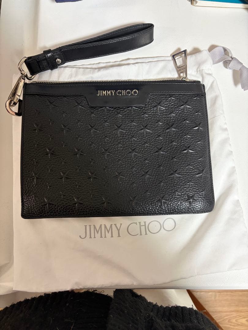 ブラック クラッチバッグ　黒　コバック　手提げ　ジミーチュー　メンズ　セカンド