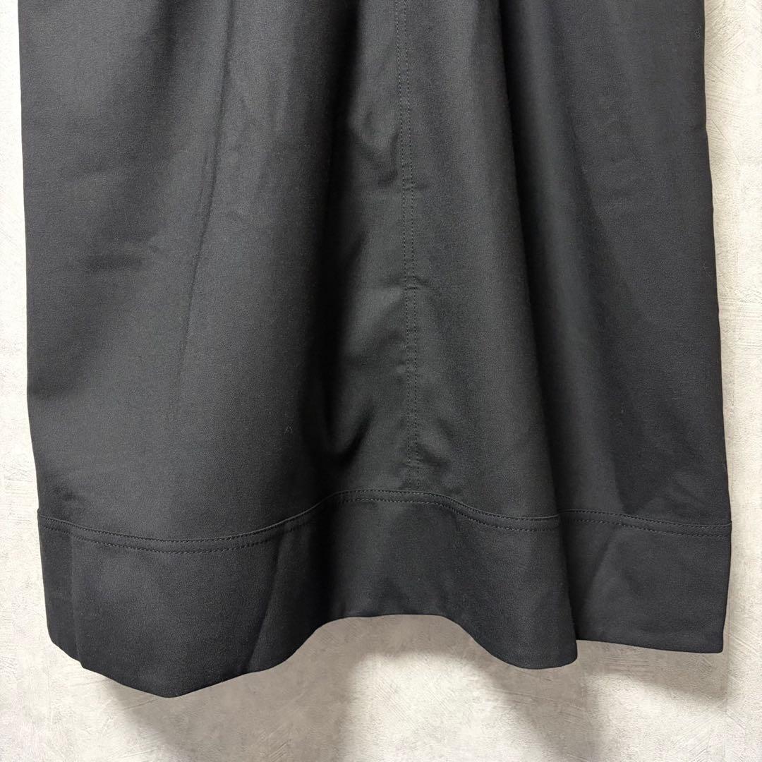 モガ MOGA ブラック ウール シャンブレー ワンピース Vネック 2 美品