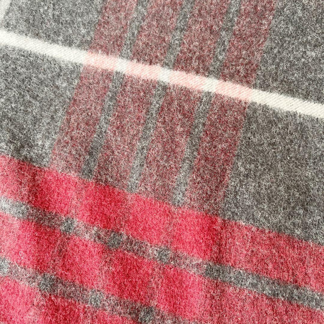 大判✨Johnstons of Elginカシミヤ混チェックストール別注グレー