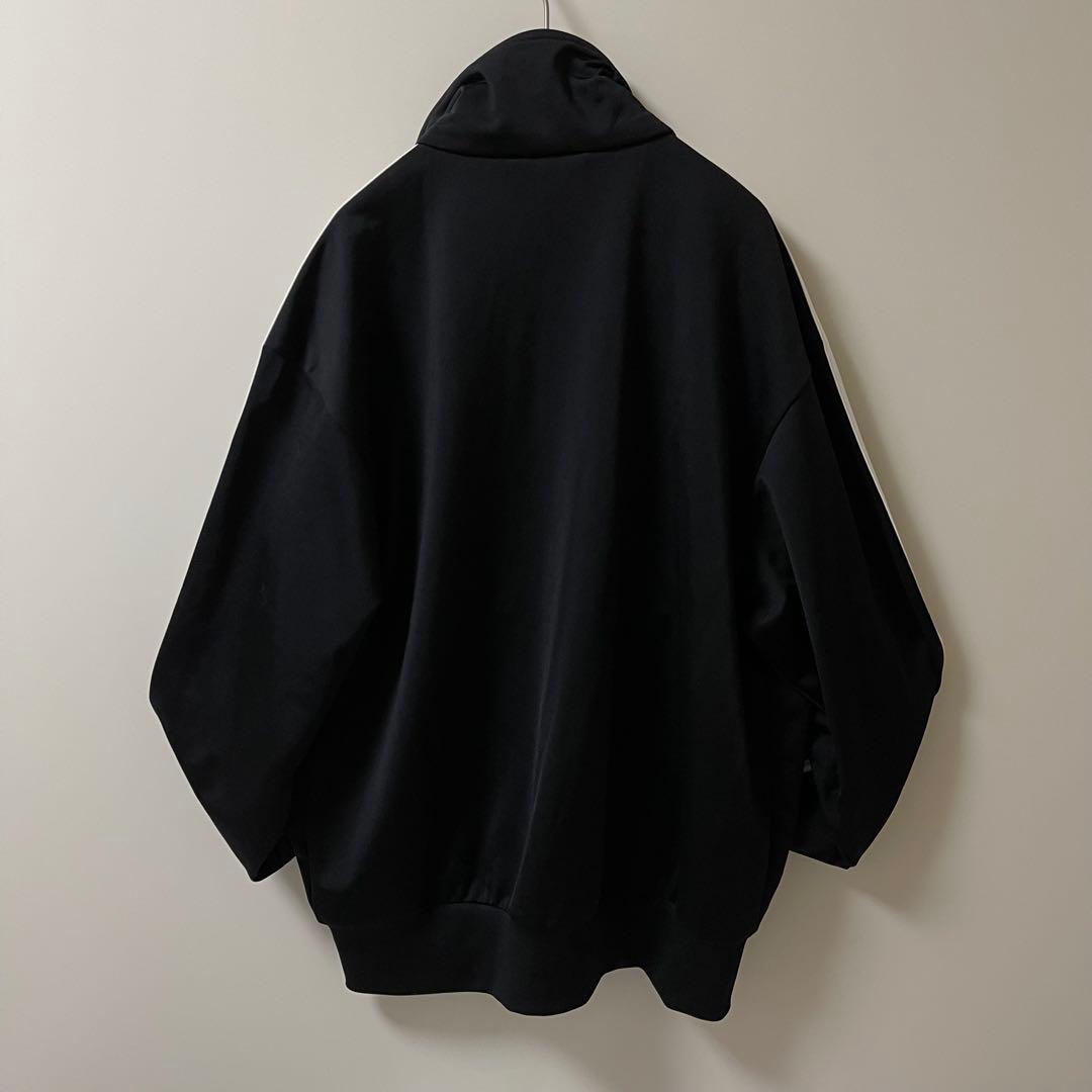 極美品 L】アディダス刺繍トラックジャケット古着ジャージトップ黒ブラック白