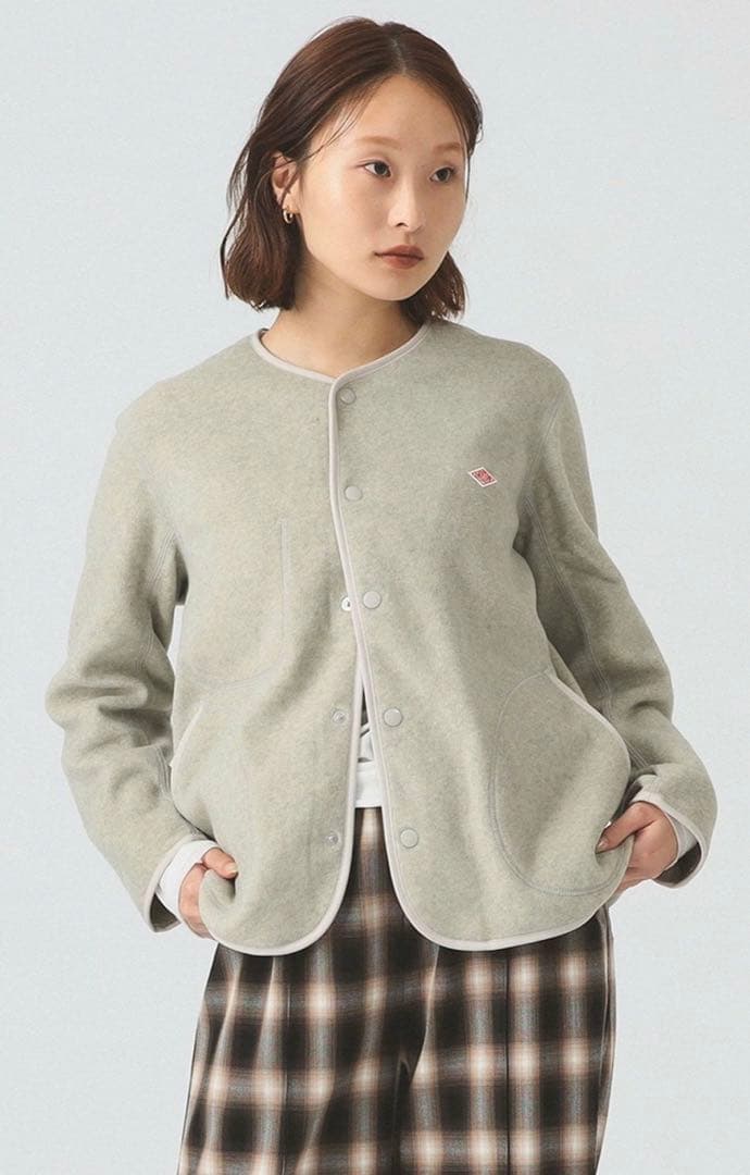 DANTON ダントンフリース ノーカラー ジャケット