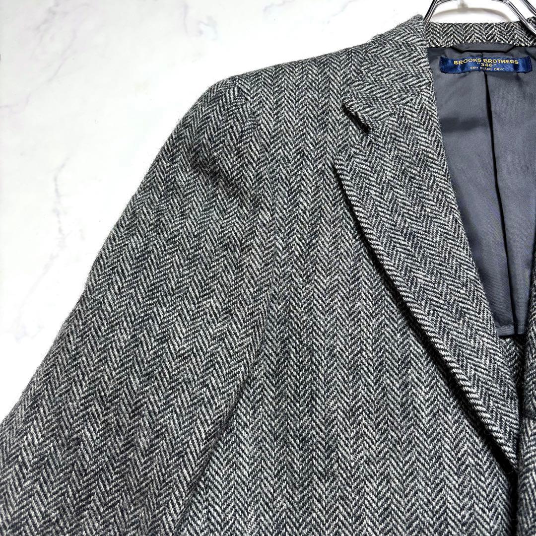 美品✨ブルックスブラザーズ テーラードジャケット ヘリンボーン グレー M