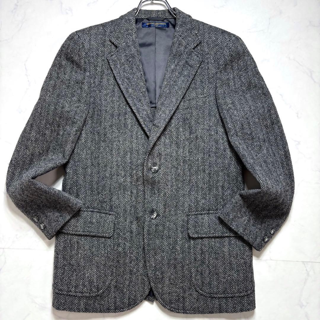 美品✨ブルックスブラザーズ テーラードジャケット ヘリンボーン グレー M