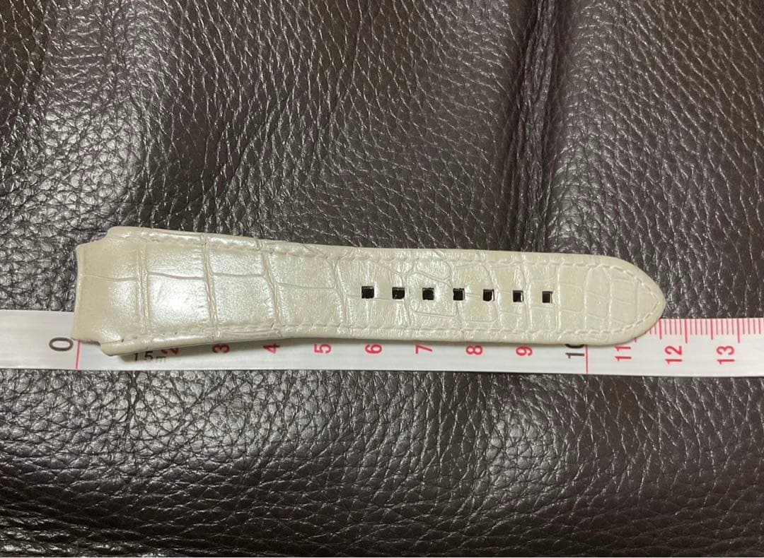 パールホワイト　ハリーウィンストン クロコダイル 純正 レザー ベルト 白 時計