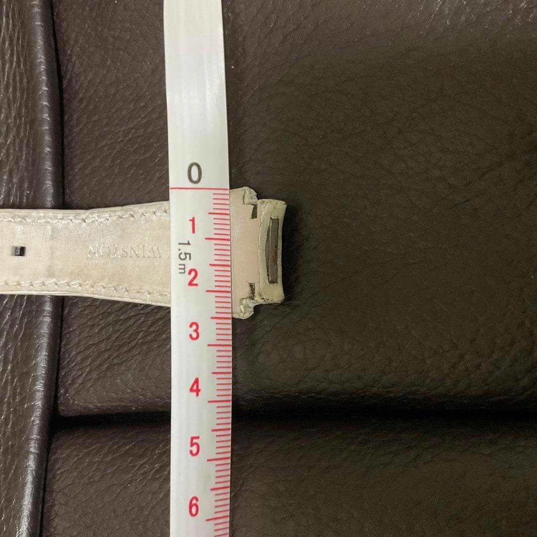 パールホワイト　ハリーウィンストン クロコダイル 純正 レザー ベルト 白 時計