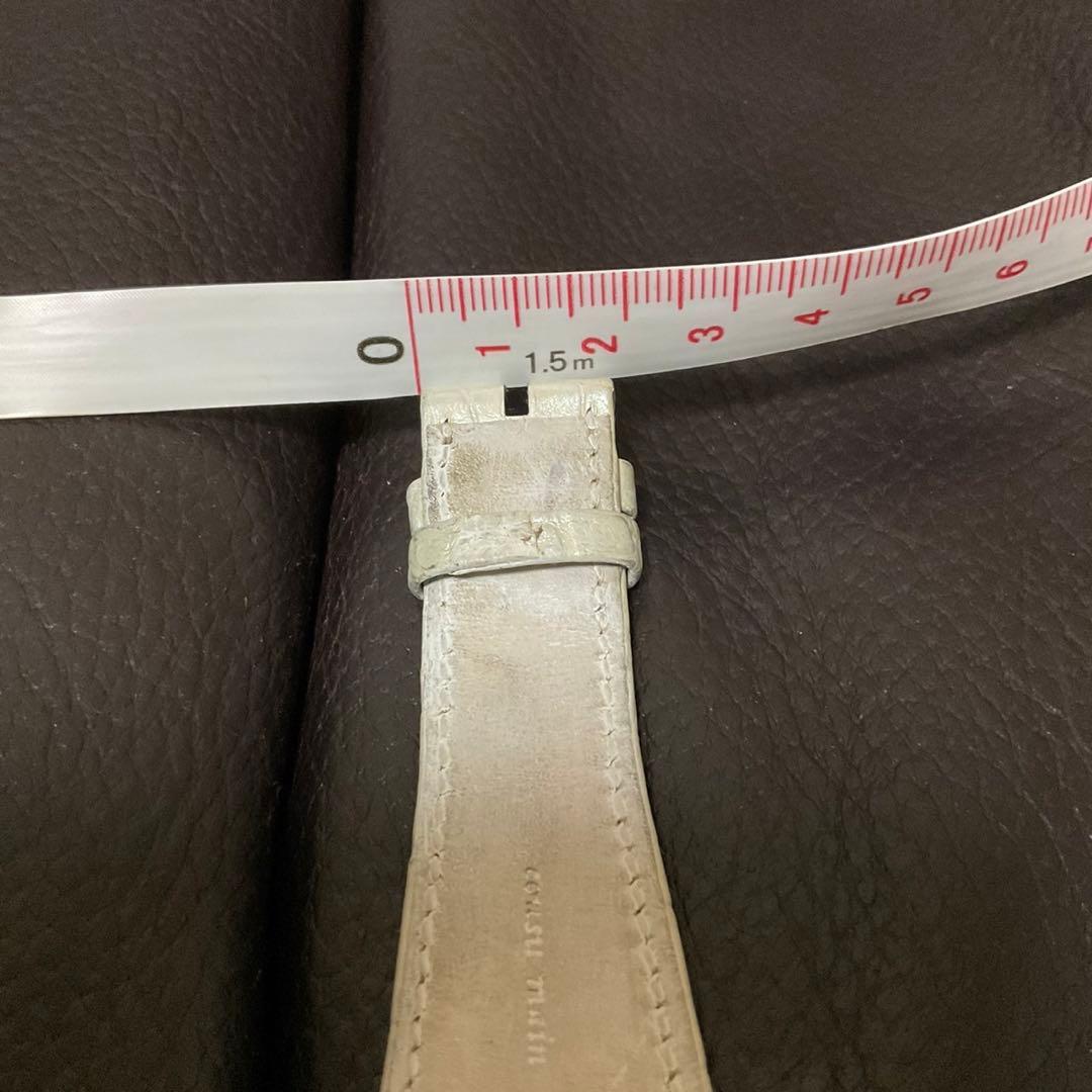 パールホワイト　ハリーウィンストン クロコダイル 純正 レザー ベルト 白 時計